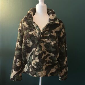 Mud Pie Camouflage Teddy Jacket